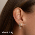 Huitan  Double Ear Studs Tassel Chains Hanging Earrings for Women Ear Piercing 3 Metal Color Luxury CZ Hot Jewelry. 