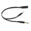 Stereo Audio Aux 3.5mm Female (3 Line) to 2 Male Mic Headphone Converter Adapter. 