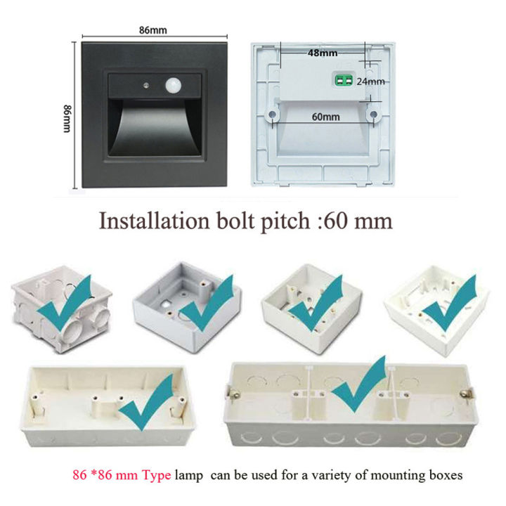 PIR%20Motion%20Detector%20Sensor%20Led%20Stair%20Light%201.5W%20Infrared%20Human%20Body%20Induction%20Wall%20Lamp%20Recessed%20Step%20Ladder%20Staircase%20Bedroom%20-%20Image%202