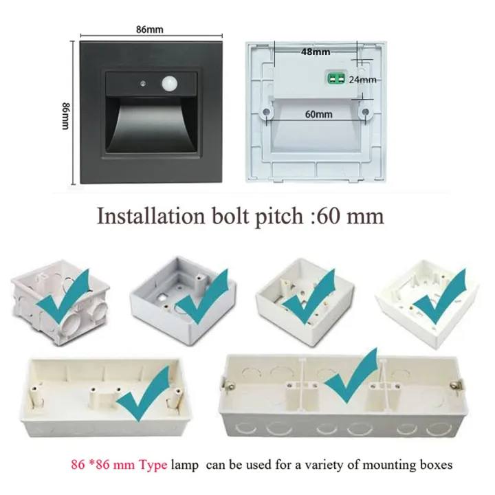 PIR%20Motion%20Detector%20Sensor%20Led%20Stair%20Light%201.5W%20Infrared%20Human%20Body%20Induction%20Wall%20Lamp%20Recessed%20Step%20Ladder%20Staircase%20Bedroom%20-%20Image%202