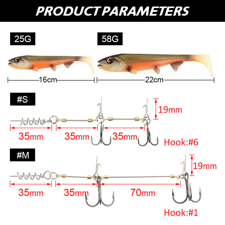 Spinpoler%20Soft%20Fishing%20Lure%20With%20Stinger%20Rig%20Hook%20Shad%20Bait14cm/18cm%20Square%20Paddle%20Tail%20Realistic%20Plastic%20%20Fish%20For%20Pike%20-%20Image%204