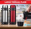 Best Quality Portable 1.5L, 2L, 2.5L and 3L Vacuum Flask 304 Steel Water Bottle Insulated Flask Stainless Steel Thermal Large Capacity Bottle Cup Heat Retention. 