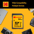 KODAK SD Card High Speed Class 10 256GB 128GB 64GB V30 Carte SD Memory Card Full Size SD Cards For Camera. 
