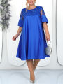 Plus Size Club Party Dress Women Summer Embroidery Elegant Luxury Mother Wedding Dress Loose Oversized Women Clothing. 