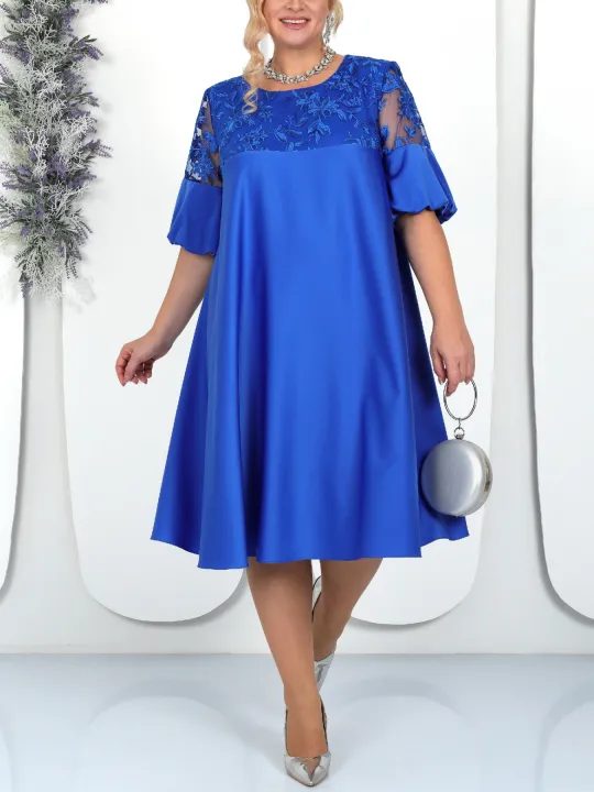 Plus%20Size%20Club%20Party%20Dress%20Women%20Summer%20Embroidery%20Elegant%20Luxury%20Mother%20Wedding%20Dress%20Loose%20Oversized%20Women%20Clothing%20-%20Image%202