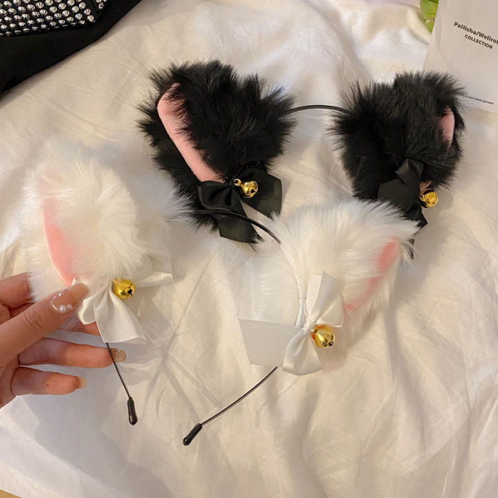 Plush%20Lace%20Cat%20Ears%20Bell%20Headband%20for%20Women%20Korean%20Style%20Elegant%20Fashion%20Girl%20Hair%20Band%20Party%20Cosplay%20-%20Image%204