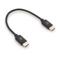 Type-C to Type-C Short Charging Cable for PowerBank, Black, 480Mbps Data Transfer. 