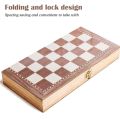 Folding International wood Chess Set 3-in-1 Chess Set for Party Family Activities 33x33cm. 
