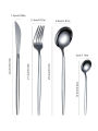 16PCS cutlery set stainless steel tableware knife and fork spoon teaspoon tableware package quality gold cutlery sets.
