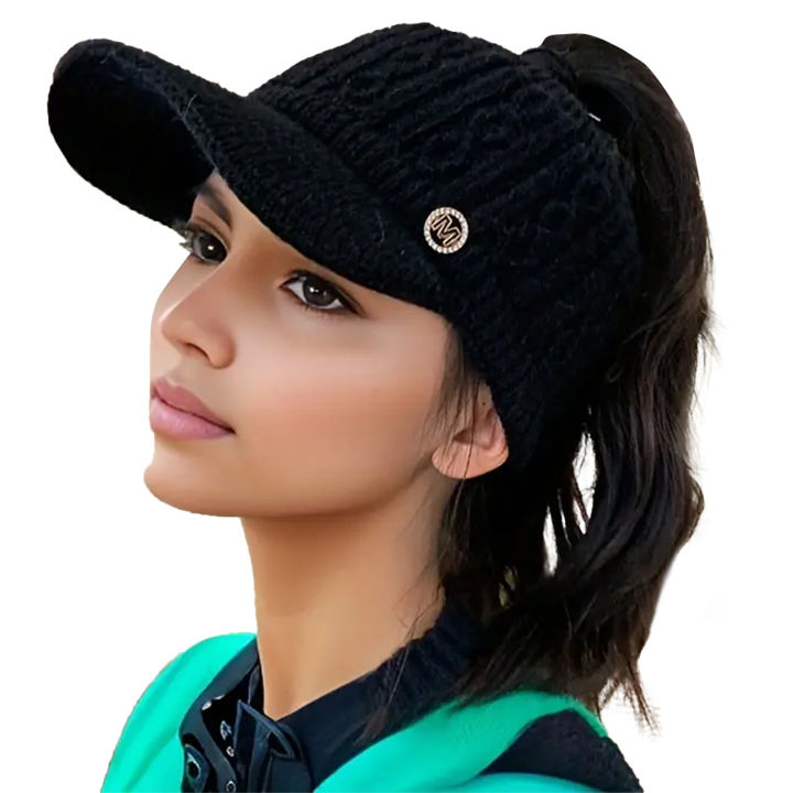 Autumn%20and%20Winter%20Woolen%20Duck%20Tongue%20Cap%20Teenage%20Fashion%20Versatile%20Hat%20Female%20Leakage%20Ponytail%20Outdoor%20Padded%20Warm%20Knitted%20Cap%20-%20Image%207