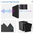 12 Pack Acoustic Panels Self-Adhesive, 1X12X12 Inchs Soundproof Wall Panels Quick-Recovery Sound Proof Foam Panels High Density. 