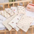Newborn Pillow Pad Cotton Bean Velvet Cartoon Pattern Flat Pillow Baby Anti Vomiting Pillow Pad Newborn Pillow Pad Cotton Bean V. 