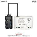 WiFi Smart Temperature Humidity Switch Monitoring Thermostat 12V 24V 220V 3000W Relay Module For eWElink APP Alexa Google Home. 
