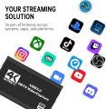 TABLLYUGE 4K USB 3.0 HDTV Video Capture Card HDMI-compatible Video Recorder Grabber For PC PS4 OBS Game Recording Game Audio Mic.