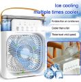 MINI AIR COOLER FAN AC PORTABLE WITH C TYPE CABLE WIRE 3 mode of speed 5 mist cooling mode 7 multiple lights water box humidifier smell perfume box fine quality best price. 