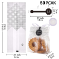 Cookie Bags for Giving Cellophane Clear Treat Bags for Favors Mini Loaf,Bundt Cake,Hot Cocoa Packaging With Stickers.