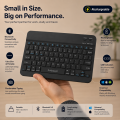 Mini Wireless Keyboard and Mouse Combo | Ultra-Slim Portable 2.4GHz Mini Keyboard & 1600 DPI Adjustable Mouse Set for Laptop, Mobile, PC & Smart TV | Silent Typing - 10M Range - Matte Black - By FunBug. 