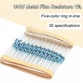600 Pcs Metal Film Resistor Kit Assorted Kit 30 Values Metal Film Resistor Resistance 1/4W 1ohm-10Mohm 1% Tolerance. 