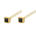 New Korean Small Stud Piercing Tragus Bone Earrings For Women Cartilage Square Imitation Zircon Ear Studs Girls Party. 