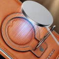Magnetic Metal Car Mount Pure Leather Phone Case,For S26 S25 S24 S23 Ultra Plus S26 Edge Shockproof Phone Case.