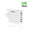 Total 160W 6 Ports Fast Charging QC3.0 Travel Charger For iPhone 16 15 Samsung Xiaomi EU US UK Plug Mobile Phone Wall Adapter.
