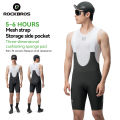 ROCKBROS Summer Cycling Bib Shorts Lightweight Breathable Anti-slip Bib Pants Elastic Comfortable Soft Pad Men Cycling Shorts. 