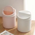 Mini Desktop Trash Can with Lid Household Living Room Plastic Small Trash Can. 