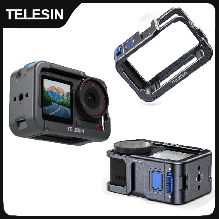 TELESIN Protective Frame Case For OSMO Action 3 4 5Pro Double Clod Shoe Aluminium Alloy shell For Action 3 4 5pro
