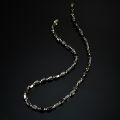 Magnetic Black Onyx Gold Bead Necklace Unisex Healing Therapy Jewelry For Men Women with Magnetic Clasp. 