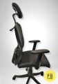 MBM Butterfly High Back Revolving Chair with Headrest and Centre Tilt Mechanism in Black Fabric And Mesh/Net Back Executive Chair. 