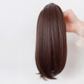 Synthetic 38cm Short Straight Ponytail Clip-on Wigs for Women Natural Fluffy Slightly Warped Fake Pony Tail Hair Extensions. 