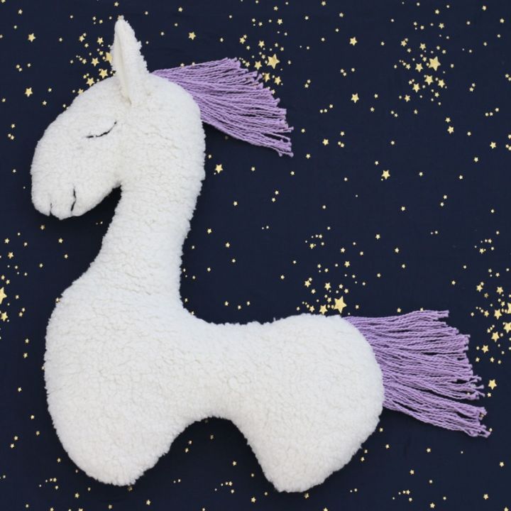Baby White Horse Pillow Newborn Photography Prop Full Moon Photo Shoot Support Cute Theme