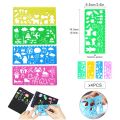 Ruler drawing pack of 4 pieces ruler drawing pattern ruler stencil ruler template drawing sheet template drawing template. 