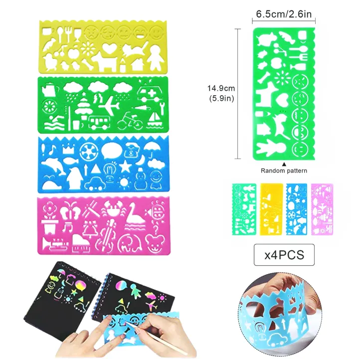 Ruler%20drawing%20pack%20of%204%20pieces%20ruler%20drawing%20pattern%20ruler%20stencil%20ruler%20template%20drawing%20sheet%20template%20drawing%20template%20-%20Image%203