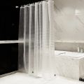 1pc Waterproof Clear Crystal Shower Curtain with Plastic Hooks, Transparent Bath Curtain for Bathroom Window Door Bath Decor.
