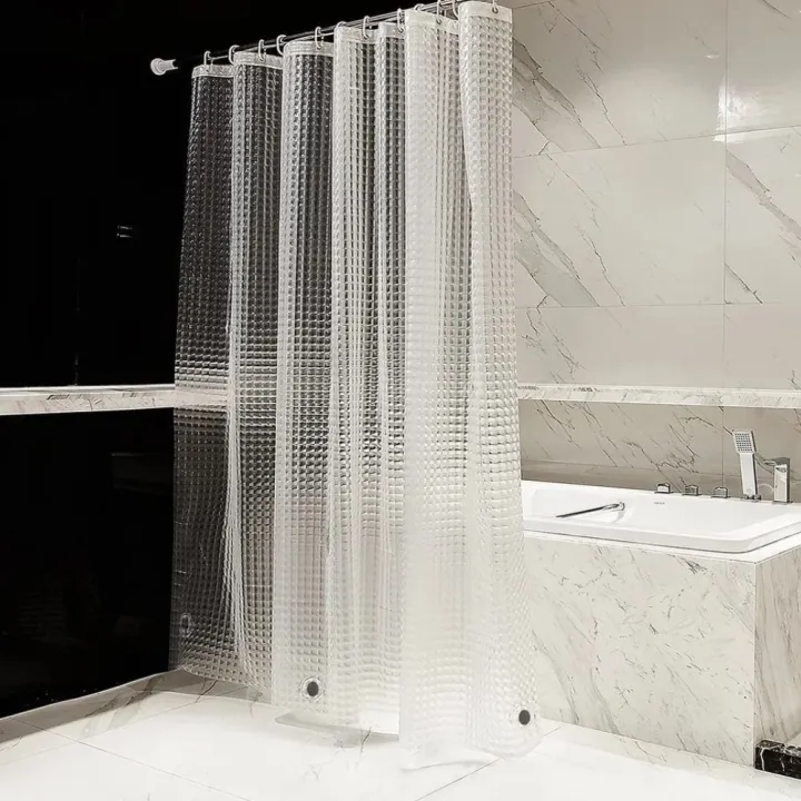 1pc%20Waterproof%20Clear%20Crystal%20Shower%20Curtain%20with%20Plastic%20Hooks,%20Transparent%20Bath%20Curtain%20for%20Bathroom%20Window%20Door%20Bath%20Decor%20-%20Image%207