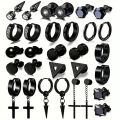 30pcs 316L Stainless Steel Cross Stud Earrings Set for Men Women,Tragus Spiral Ear Cartilage Hypoallergenic Piercing Jewelry.