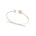 Minimalist Peach Heart Leaf Bracelet Versatile with Adjustable Opening Fashionable Hollow out Accessories. 