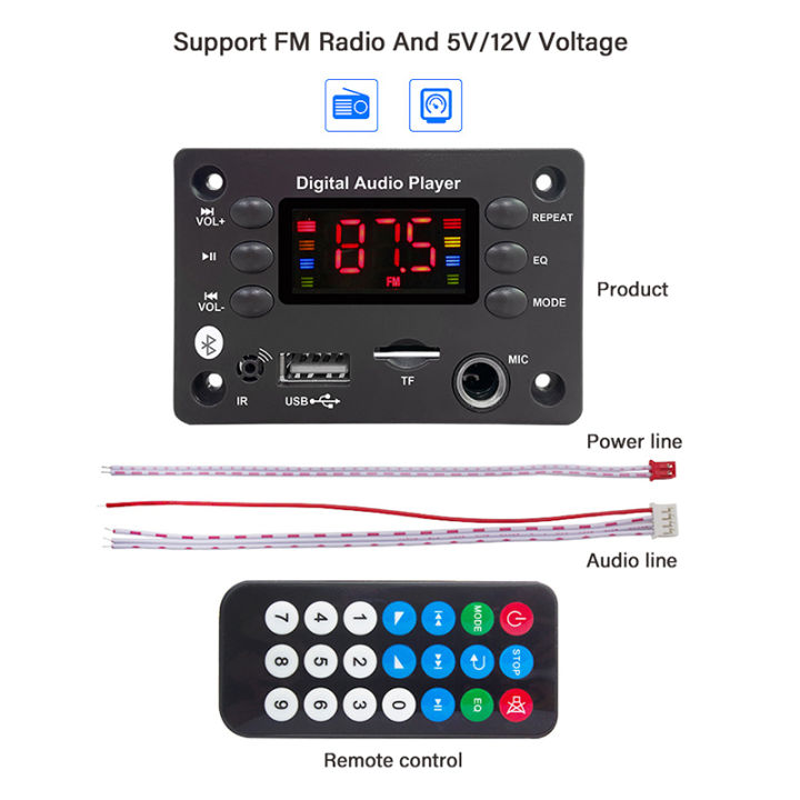Kaufe 5V 12V MP3 Player Decoder Board Auto Audio Modul Wireless FM Empfänger Radio WMA FM TF USB 3,5mm AUX Für Auto zubehör zum Preis ab 10 Kaufe 5V 12V MP3 Player Decoder Board Auto Audio Modul Wireless FM Empfänger Radio WMA FM TF USB 3,5mm AUX Für Auto zubehör zum Preis ab 10