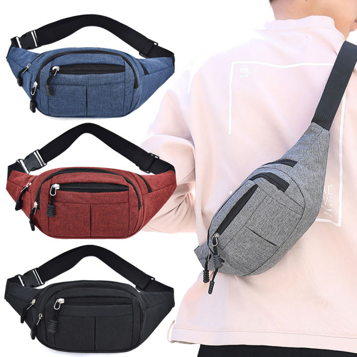 New Men's Breast Package Waterproof Outdoor Sports Bag Canvas Pouch Crossbody Male Bag fanny pack