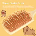 Cute Cartoon Capybara Air Cushion Hair Brush - Happy Balloons & Stars Design, Portable Daily Hair Care Comb.