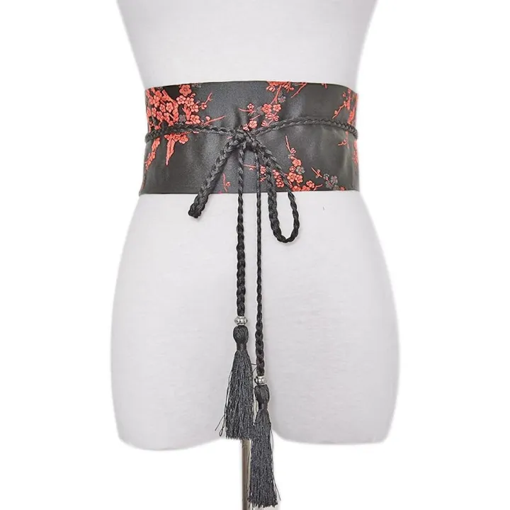 Women's%20Wide%20Corset%20Waist%20Belt%20Bow%20Tie%20Wrap%20Around%20Peach%20Flower%20Silk%20Embroidery%20for%20Dress%20Plus%20Size%20-%20Image%202