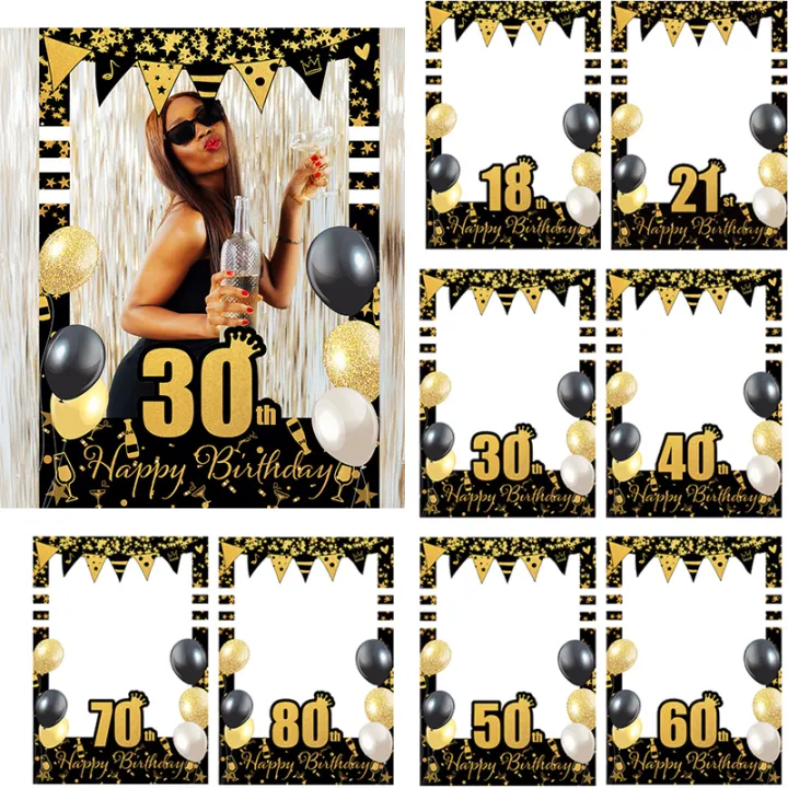 30th%2040th%2050th%2060th%20Birthday%20Photo%20Frame%20Photo%20Booth%20Props%20black%20gold%20Adult%2018%2021%2030%2040%2050%20Years%20Old%20Birthday%20Party%20Decoration%20-%20Image%202