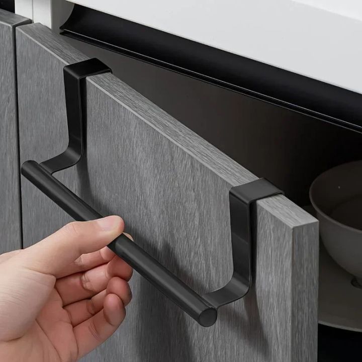 Towel Rack Over Door Stainless Steel Towel Bar Storage Organizer Bathroom Kitchen Cabinet Door Hanging Towel Rack
