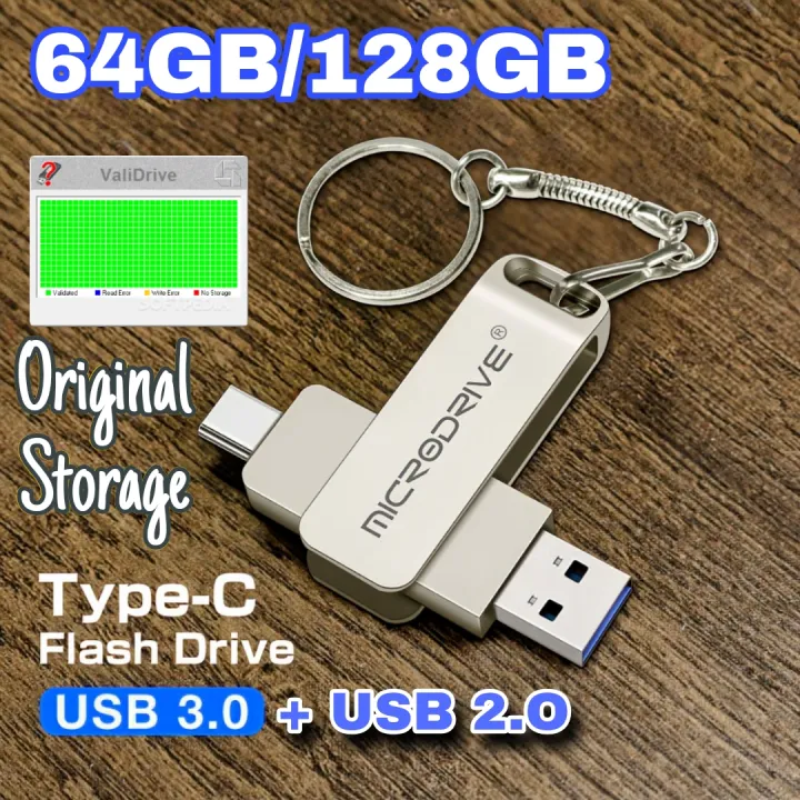 2 in 1 metal body USB 3.0/2.0 high speed pendrive type c / USB port pendrive original storage pendrive