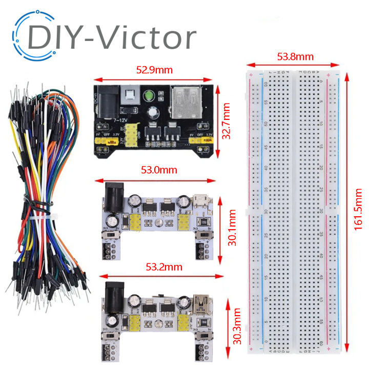 3.3V/5V%20MB102%20Breadboard%20Power%20Module+MB-102%20830%20Points%20Prototype%20Bread%20board%20For%20Arduino%20DIY%20Kit%20+65%20Flexible%20Jumper%20Wires%20-%20Image%206