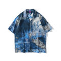 Dark Icon Tie Dyeing Bandana Button Down Shirt Men Paisley Vintage Men's Shirts Hoiday Beach Hawaiian Shirts 2023 Summer Man Clo. 