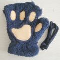 Cartoon Cute Cat Claw Paw Gloves Women Plush Mittens Warm Soft Plush Short Fingerless Fluffy Bear Cat Gloves Costume Half Finger. 