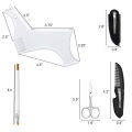 4Pcs Set Beard Shaping Kit Multi-Curve Hairline Template Beard Comb Pencil Scissors Barbershop Accessories Beard Styling Tool. 