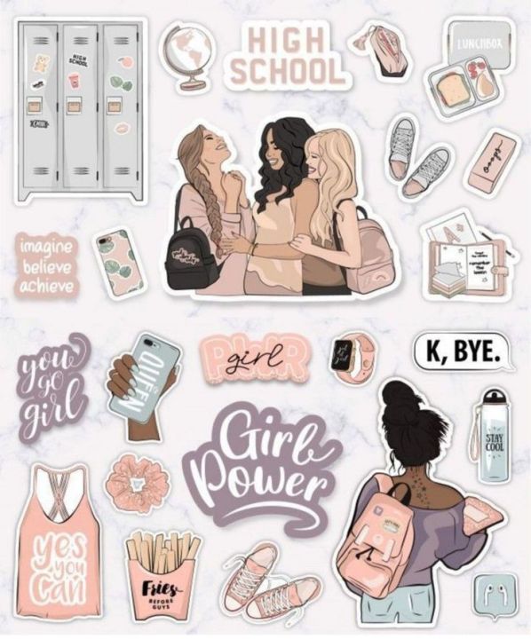 girls stickers pack of 24 waterproof decals for laptops wooddrop | Daraz.pk